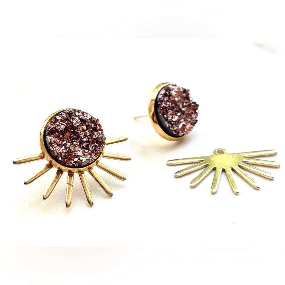 Sunburst Druzy Ear Jackets